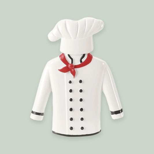 Chef Uniform ornament on a sage green background