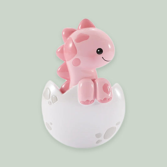 Baby Brontosaurus- Pink ornament on a sage green background