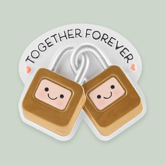 Together Forever Locks ornament on a sage green background