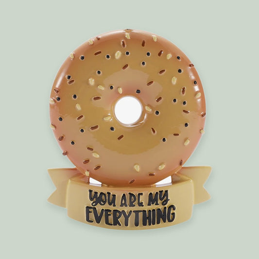 You Are My Everything Bagel ornament on a sage green background