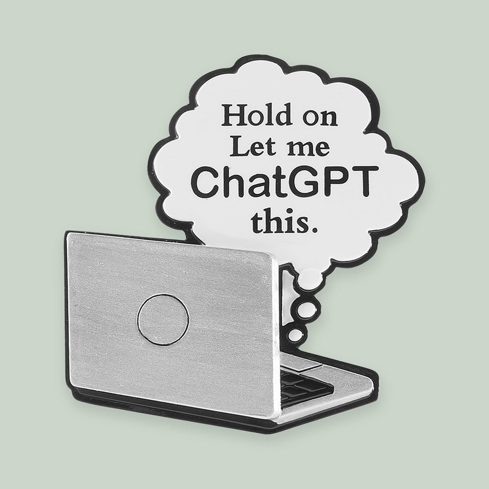 ChatGPT Laptop ornament on a sage green background