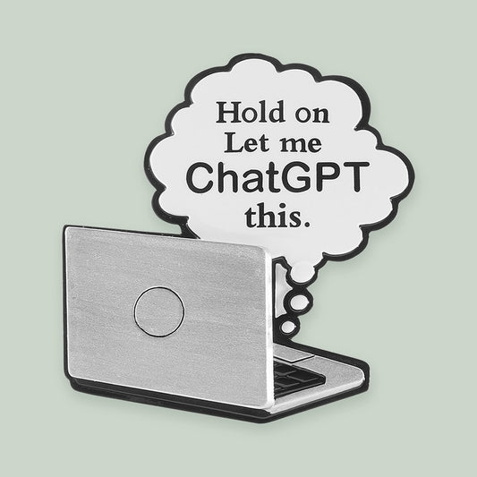 ChatGPT Laptop ornament on a sage green background