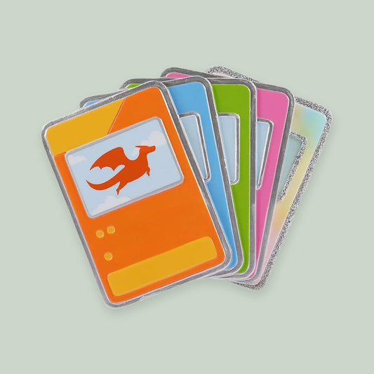 Trading Cards ornament on a sage green background