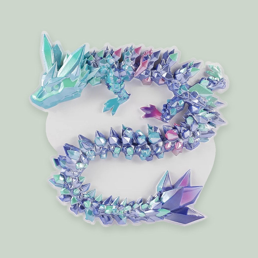 3D Printed Dragon ornament on a sage green background