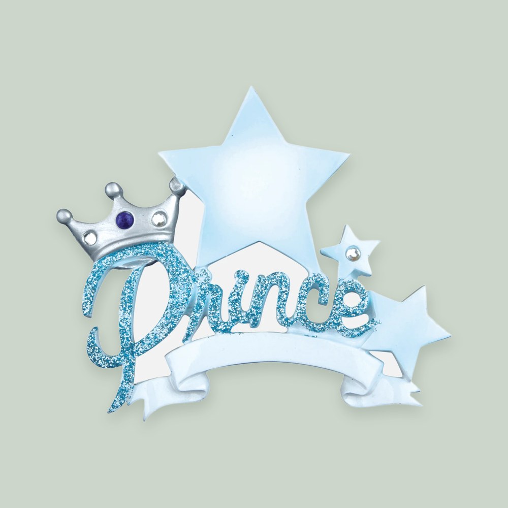 Prince Star ornament on a sage green background