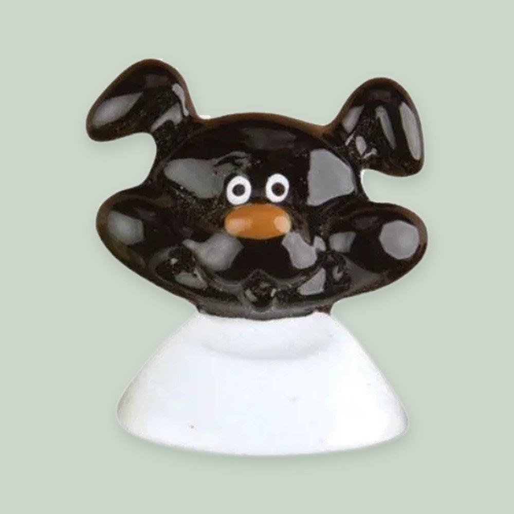 Dog Head Add-On — Black — one piece on a sage background