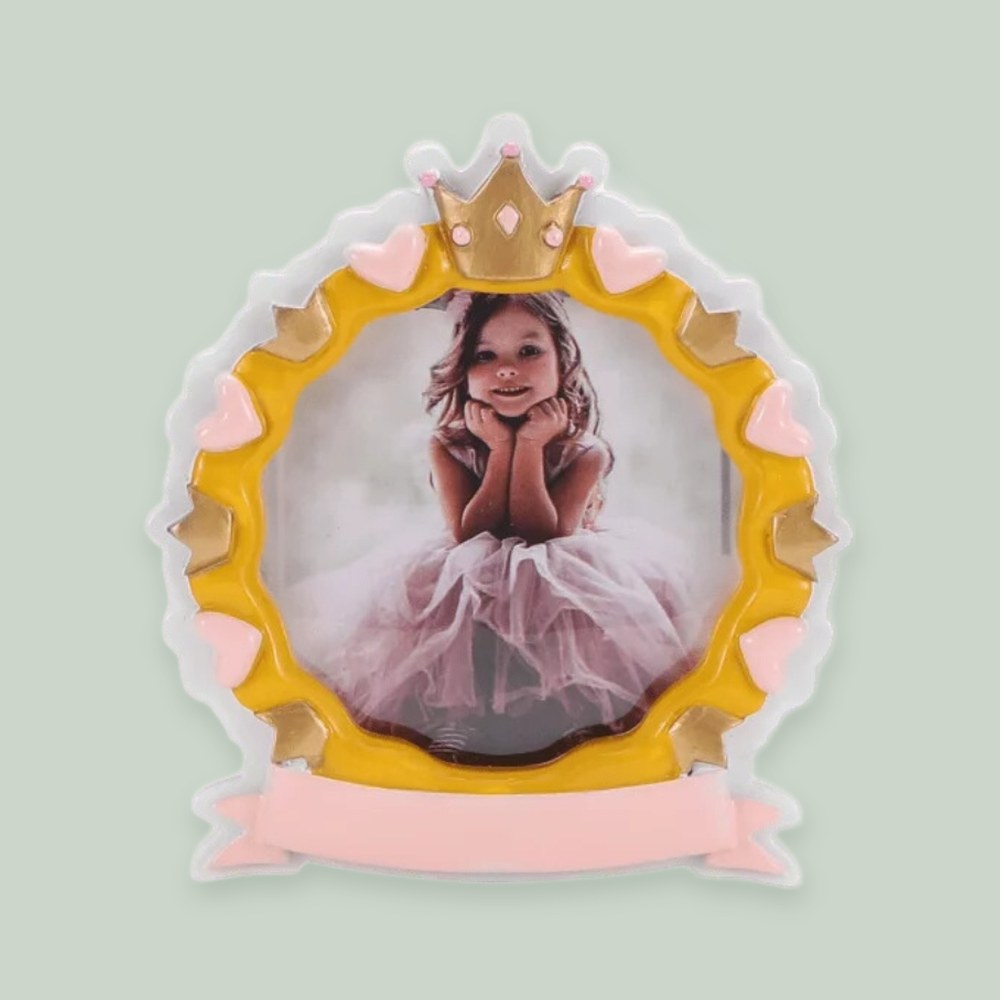 Princess Photo Frame ornament on a sage green background