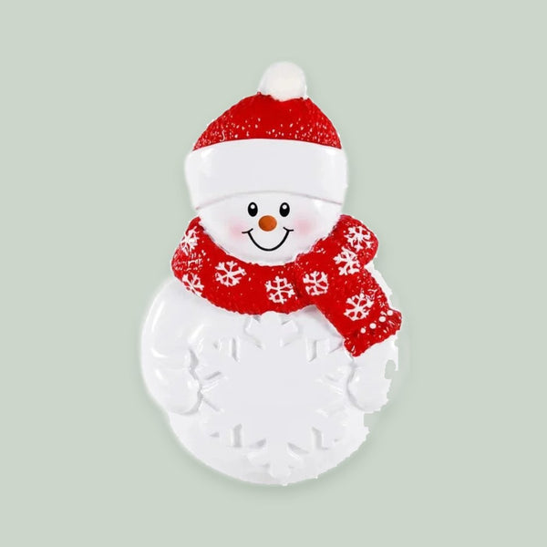 Snowman W/Snowflake Personalized Christmas Ornament