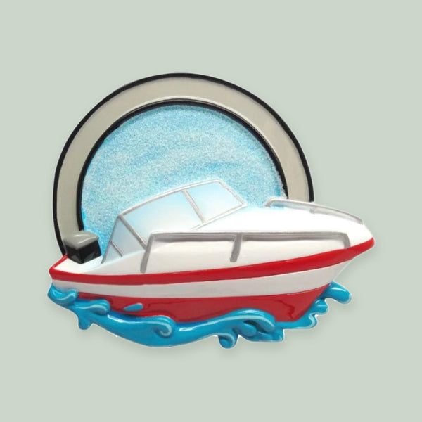 New Speed Boat Personalized Christmas Ornament