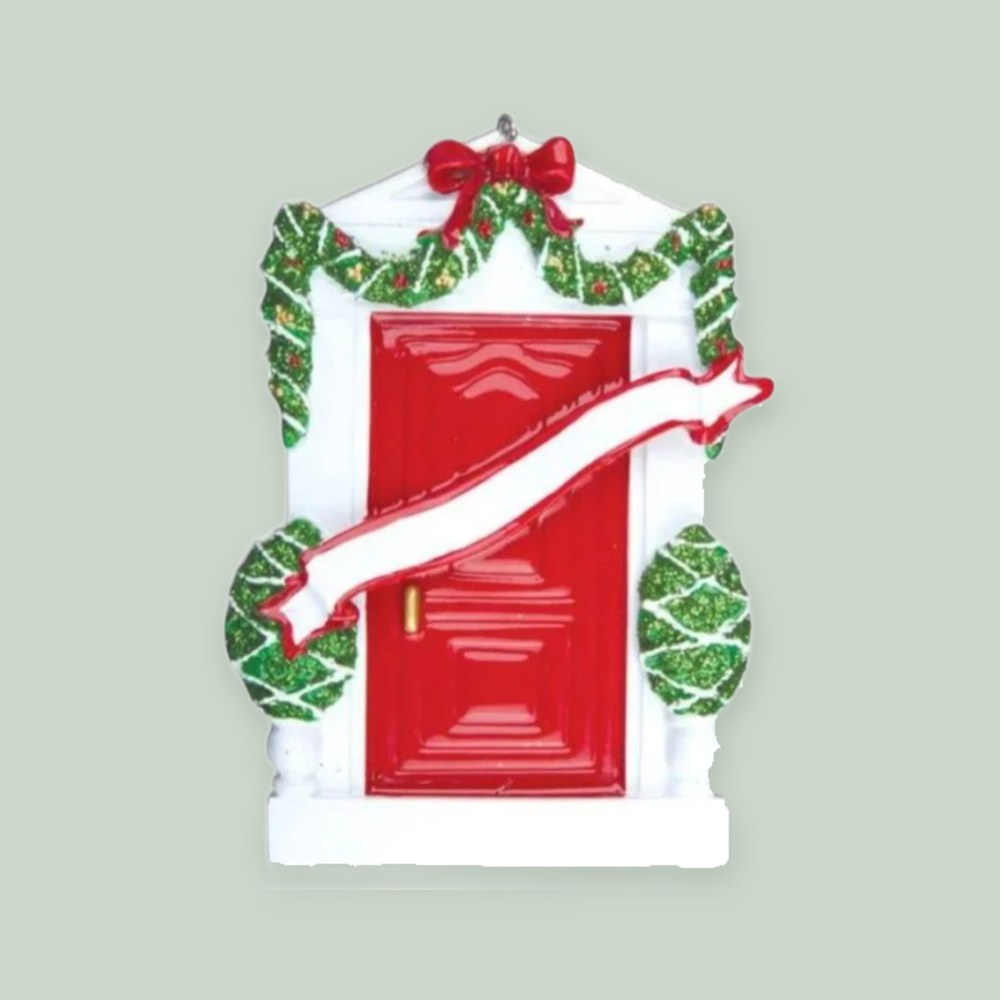 Red Door Personalized Christmas Ornament