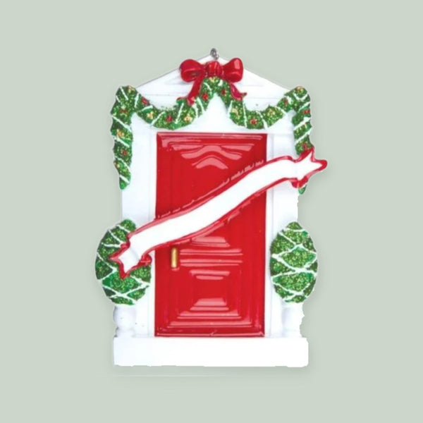 Red Door Personalized Christmas Ornament