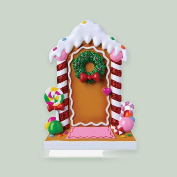 New Gingerbread Door Personalized Christmas Ornament