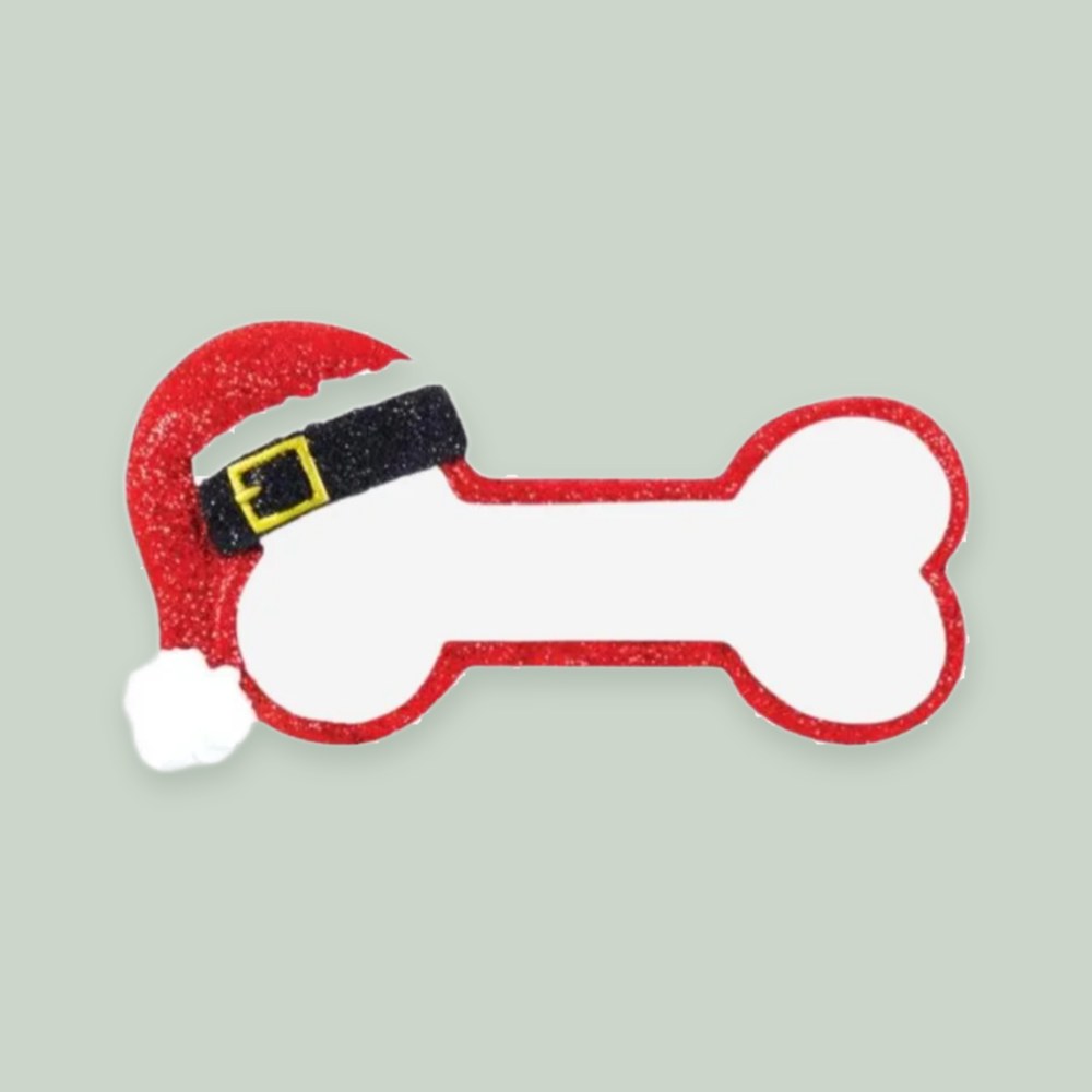 Santa Dog Bone Personalized Christmas Ornament