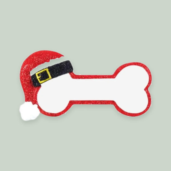 Santa Dog Bone Personalized Christmas Ornament