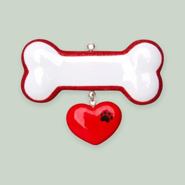 Dog Bone W/Ribbon Personalized Christmas Ornament