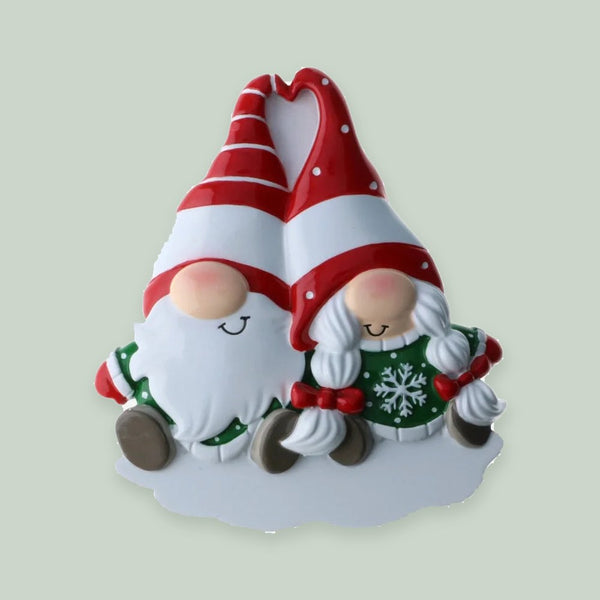 Gnome Couple Personalized Christmas Ornament
