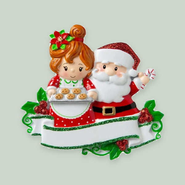 Santa Mrs Claus Personalized Christmas Ornament