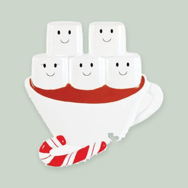 Hot Chocolate Family of 5 Personalized Christmas Ornament