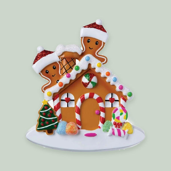 Gingerbread House Couple Personalized Christmas Ornament