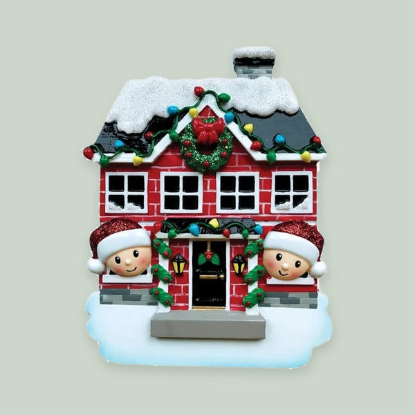 New House Family of 2 Personalized Christmas Ornament