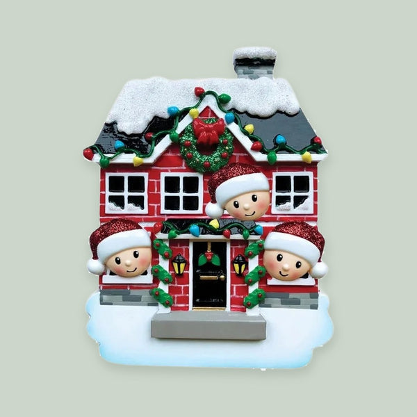 New House Family of 3 Personalized Christmas Ornament