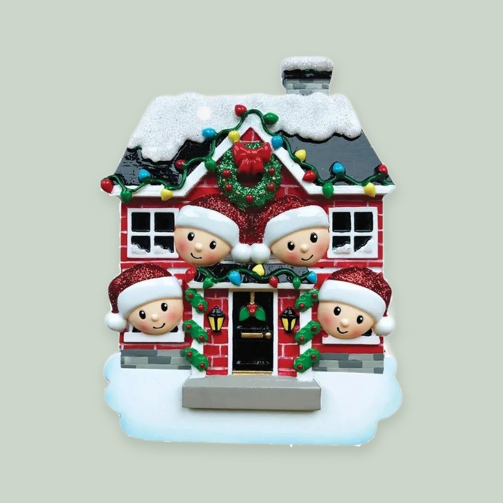 New House Family of 4 Personalized Christmas Ornament