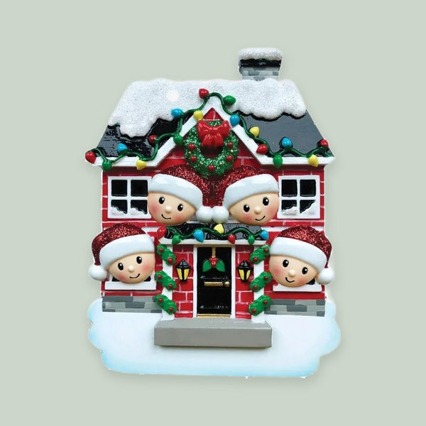 New House Family of 4 Personalized Christmas Ornament