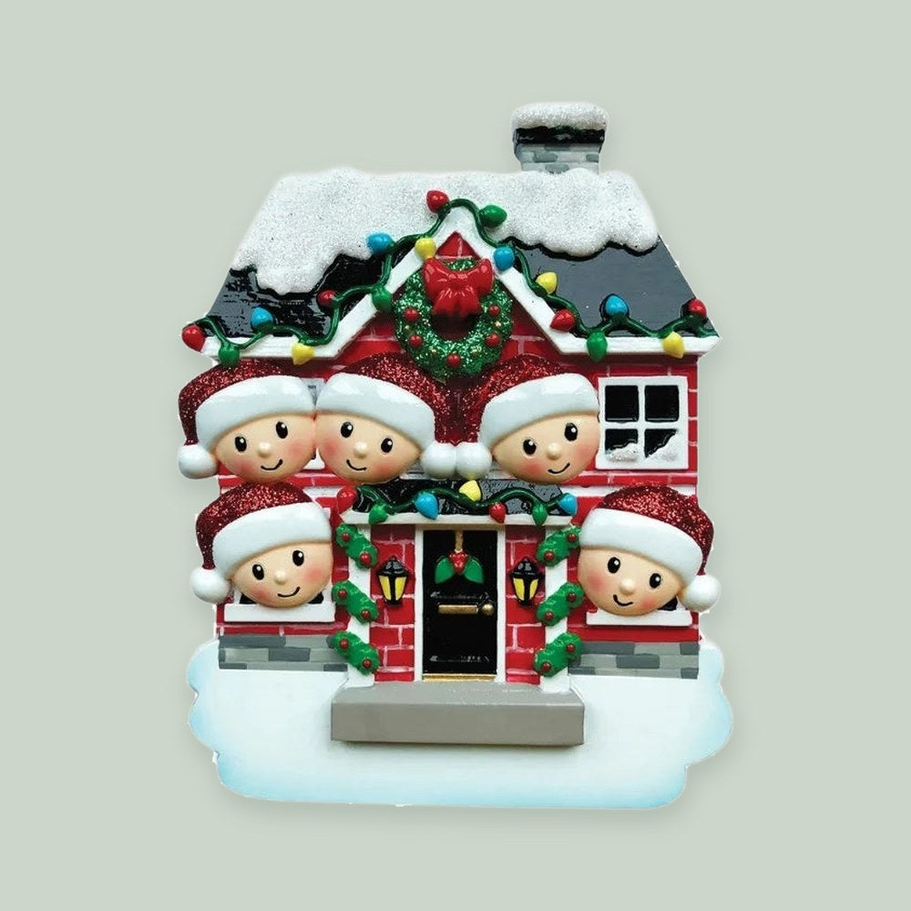 New House Family of 5 Personalized Christmas Ornament