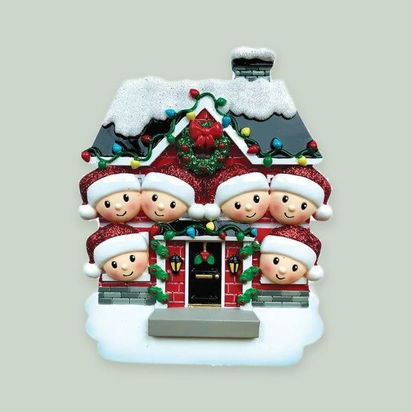 New House Family of 6 Personalized Christmas Ornament