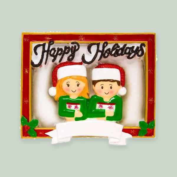 Christmas Card Couple Personalized Christmas Ornament
