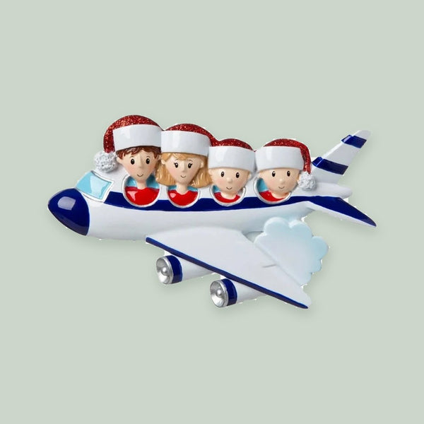 Vacation Family of 4 Personalized Christmas Ornament