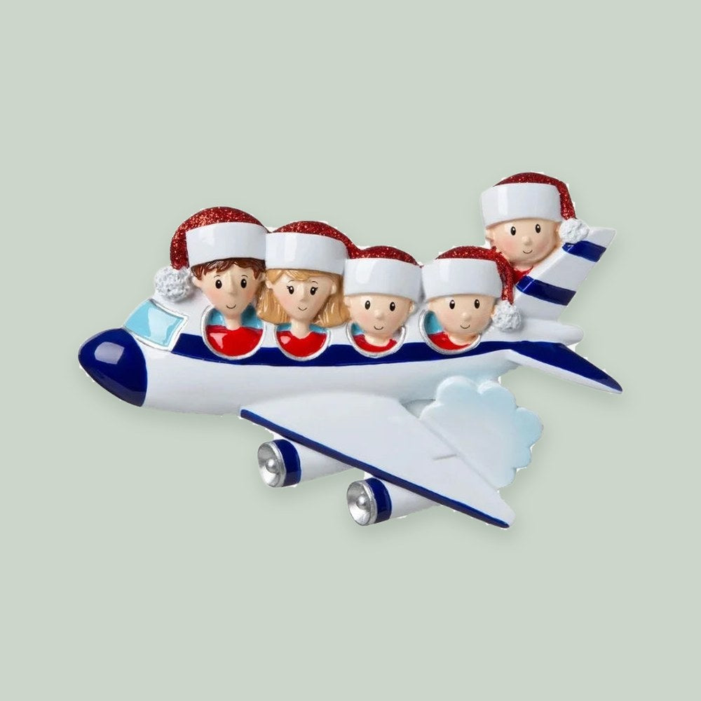 Vacation Family of 5 Personalized Christmas Ornament