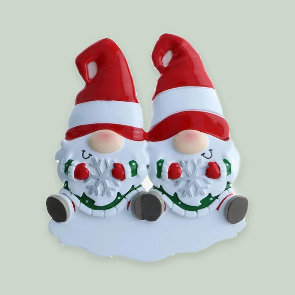 Gnome Family of 2 Personalized Ornament