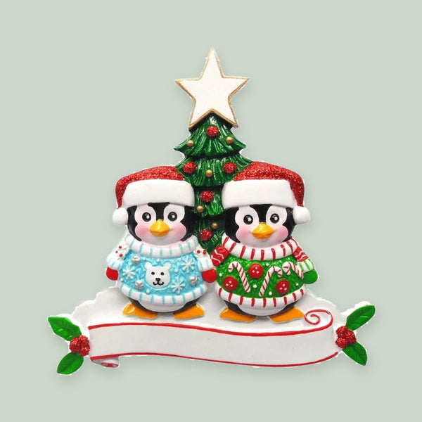 Ugly Sweater Couple Personalized Christmas Ornament