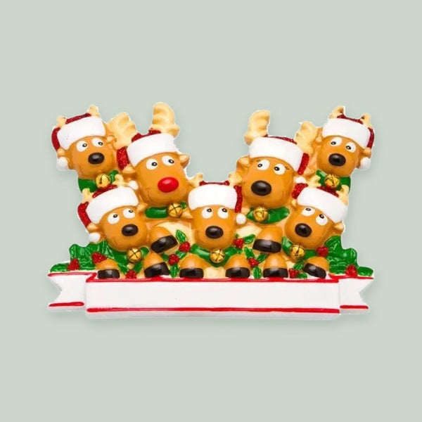 New Reindeer (family of 7) Christmas Ornament