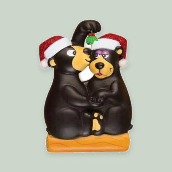 Kissing Under The Mistletoe Personalized Christmas Ornament