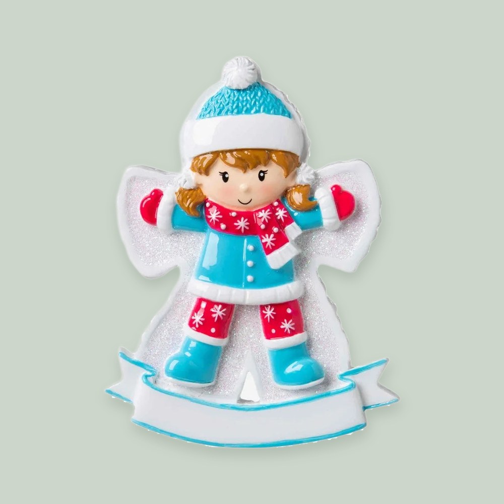 Snow Angel (Girl) Personalized Christmas Ornament