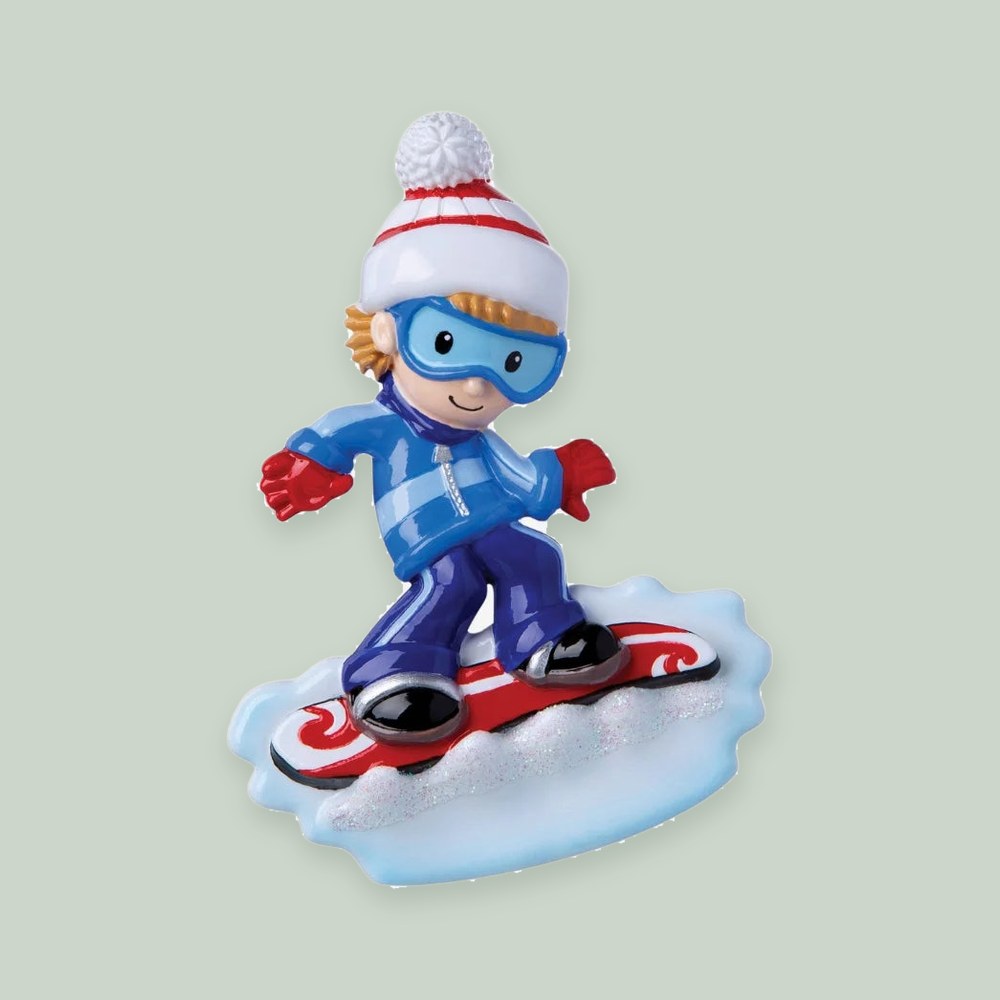 Snowboader Boy Personalized Christmas Ornament