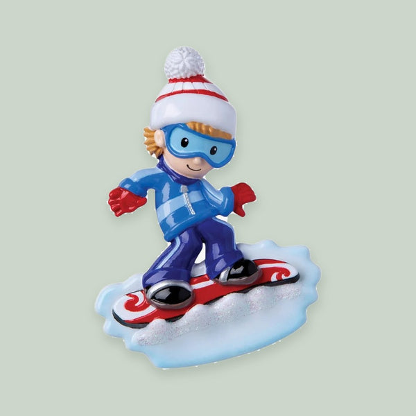 Snowboader Boy Personalized Christmas Ornament