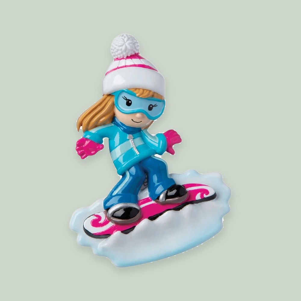 Snowboarder Girl Personalized Christmas Ornament