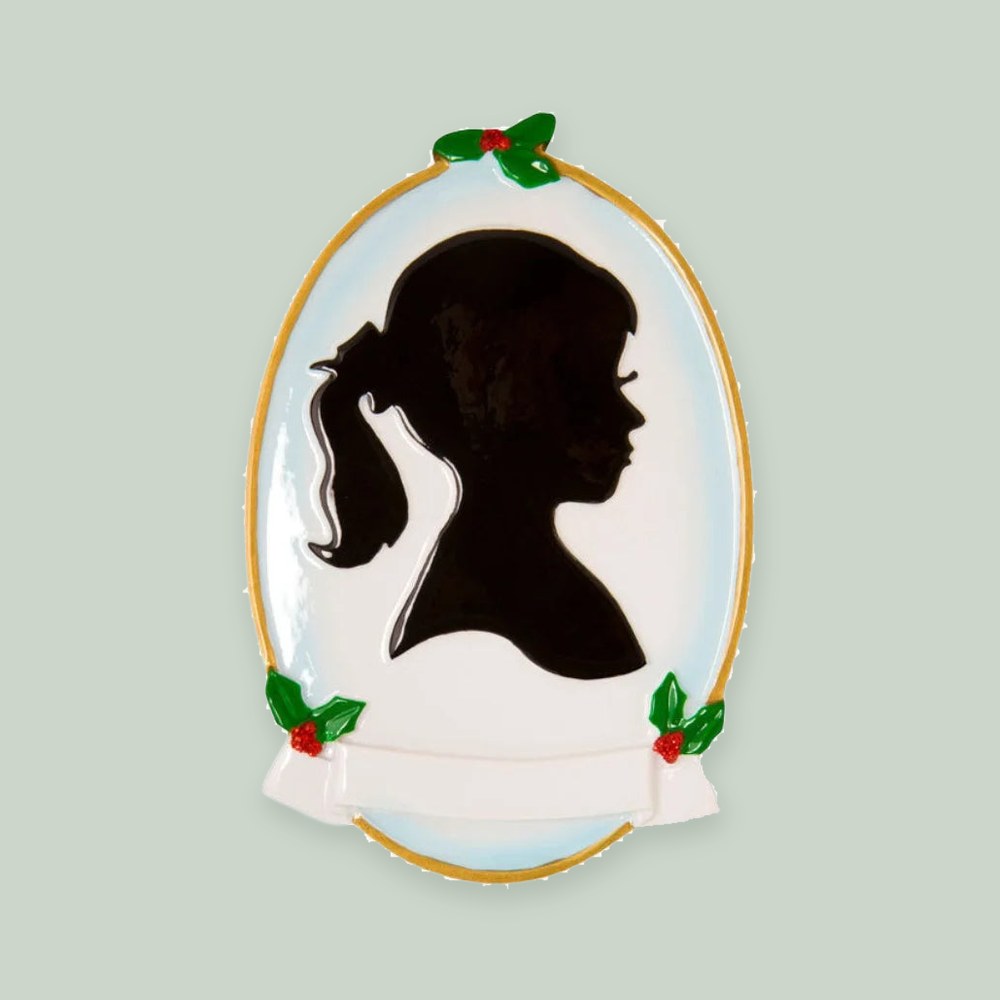 Girl Silhouette Personalized Christmas Ornament
