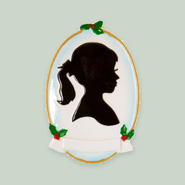 Girl Silhouette Personalized Christmas Ornament