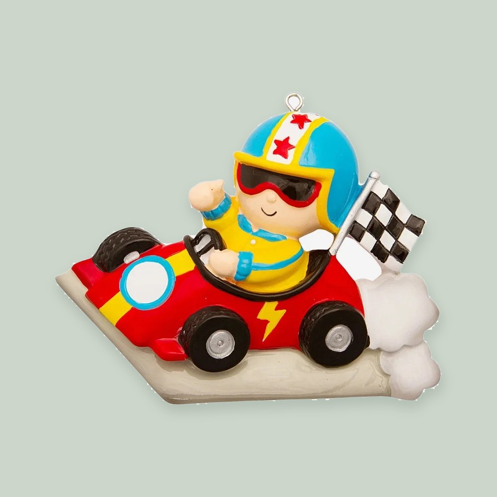 Race Car Driver Personalized Christmas Ornament