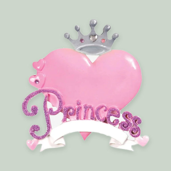 Princess Heart Personalized Christmas Ornament