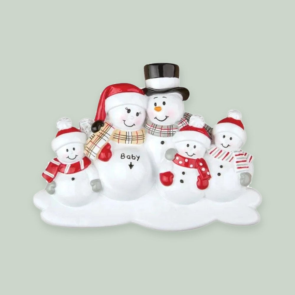 We’re Expecting with 5 Children Personalized Christmas Ornament