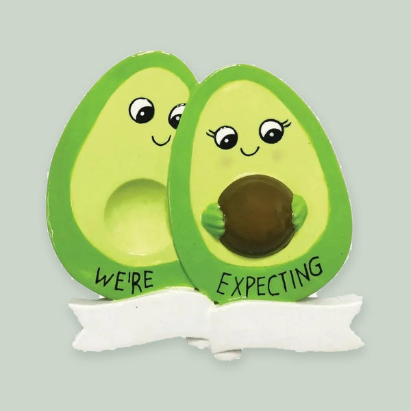 Avocado couple Expecting Personalized Christmas Ornament