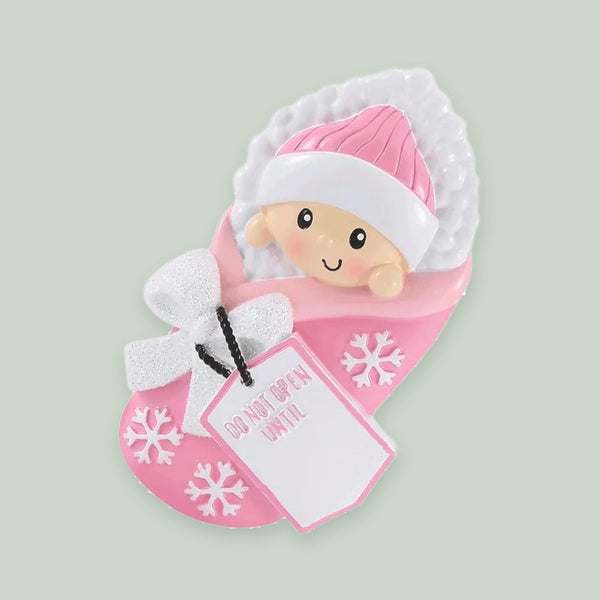 Do Not Open Until (Pink) Personalized Christmas Ornament