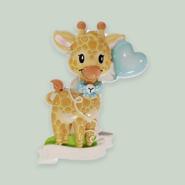 Giraffe (Blue) Personalized Christmas Ornament