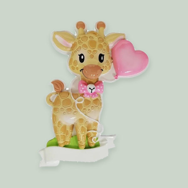 Giraffe (Pink) Personalized Christmas Ornament