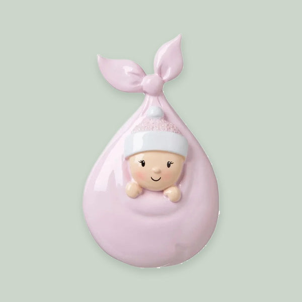 Baby Bundle (Pink) Personalized Christmas Ornament